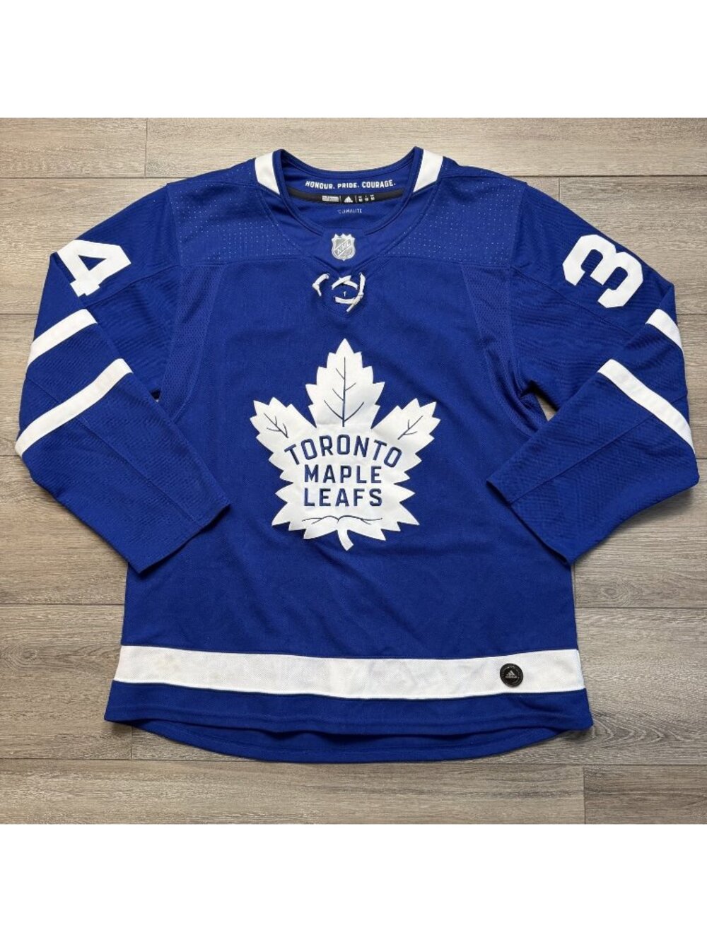 Auston Matthews Toronto Maple Leafs Adidas Home Blue Jersey Size 52 Fight Strap - Picture 1 of 6